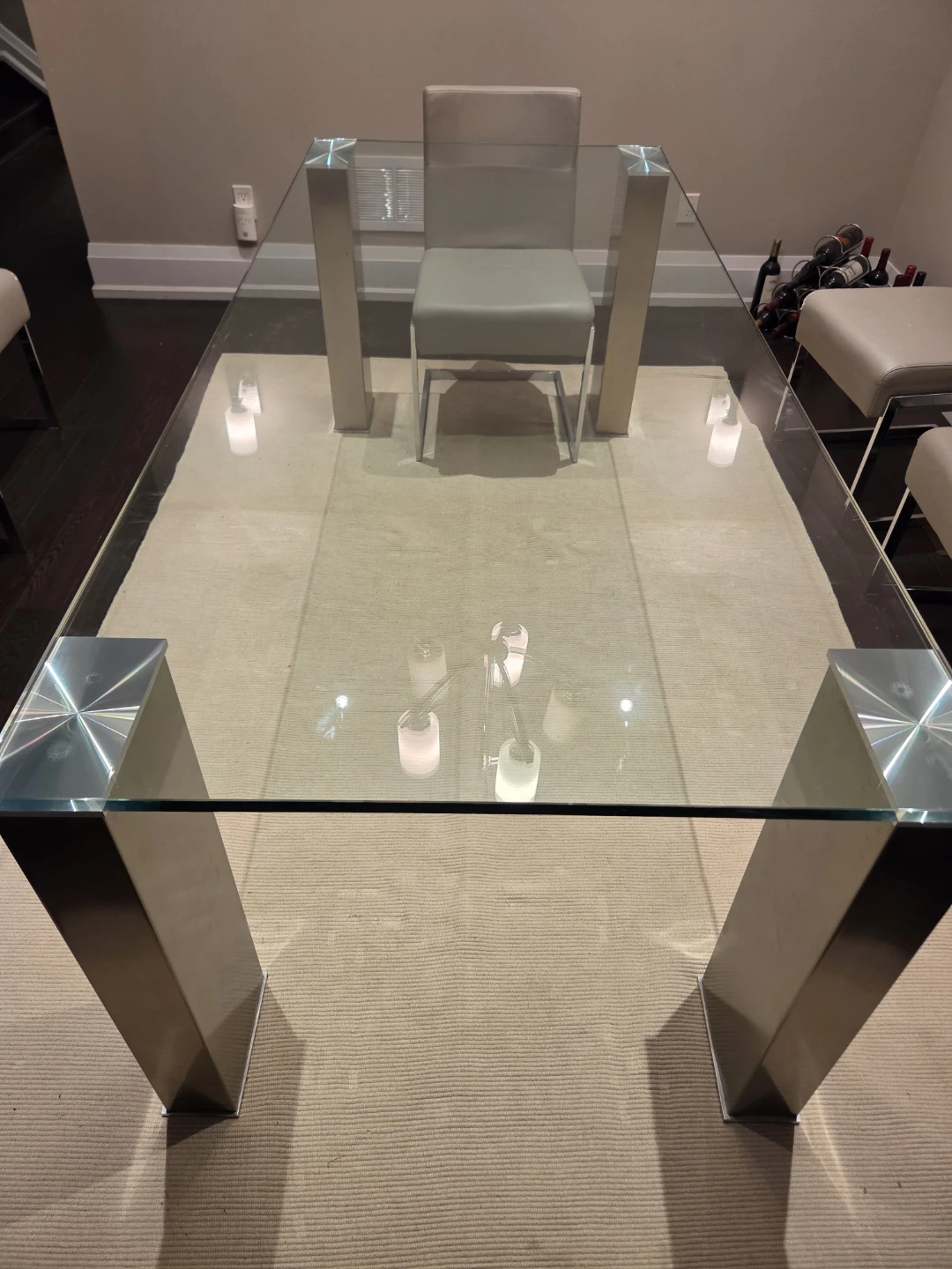 Glass Dining Table (seats 8, 36x83x30)