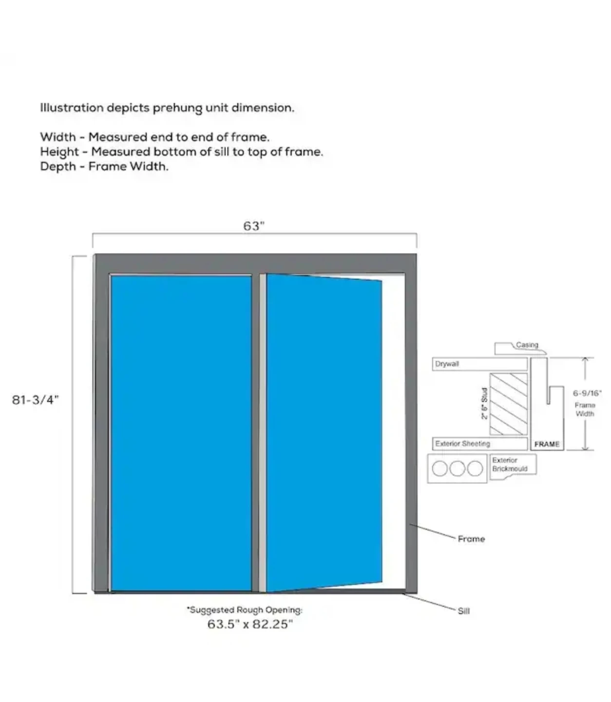 Patio door LH inswing 60x80 - photo 2