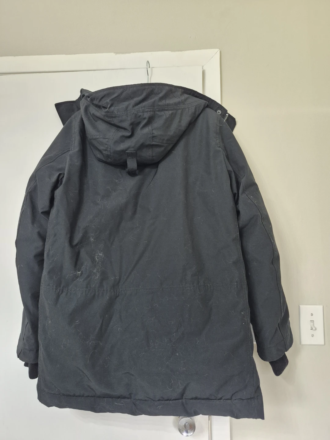 GAP Black Parka Jacket with Fur Trimmed Hood - photo 2