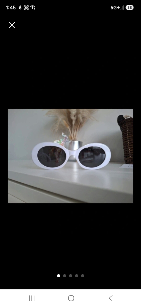 Celine White Oval Sunglasses