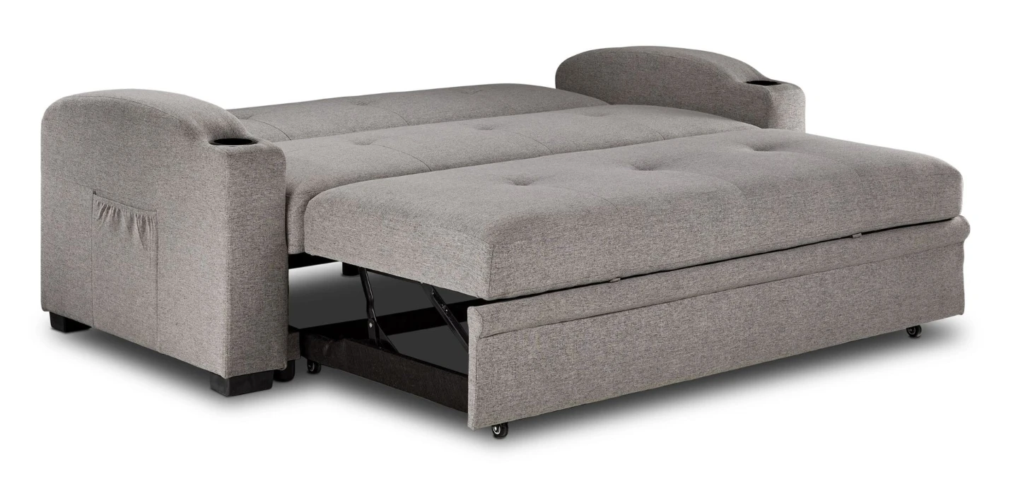Grey Sofa Bed with Cup Holders - photo 2