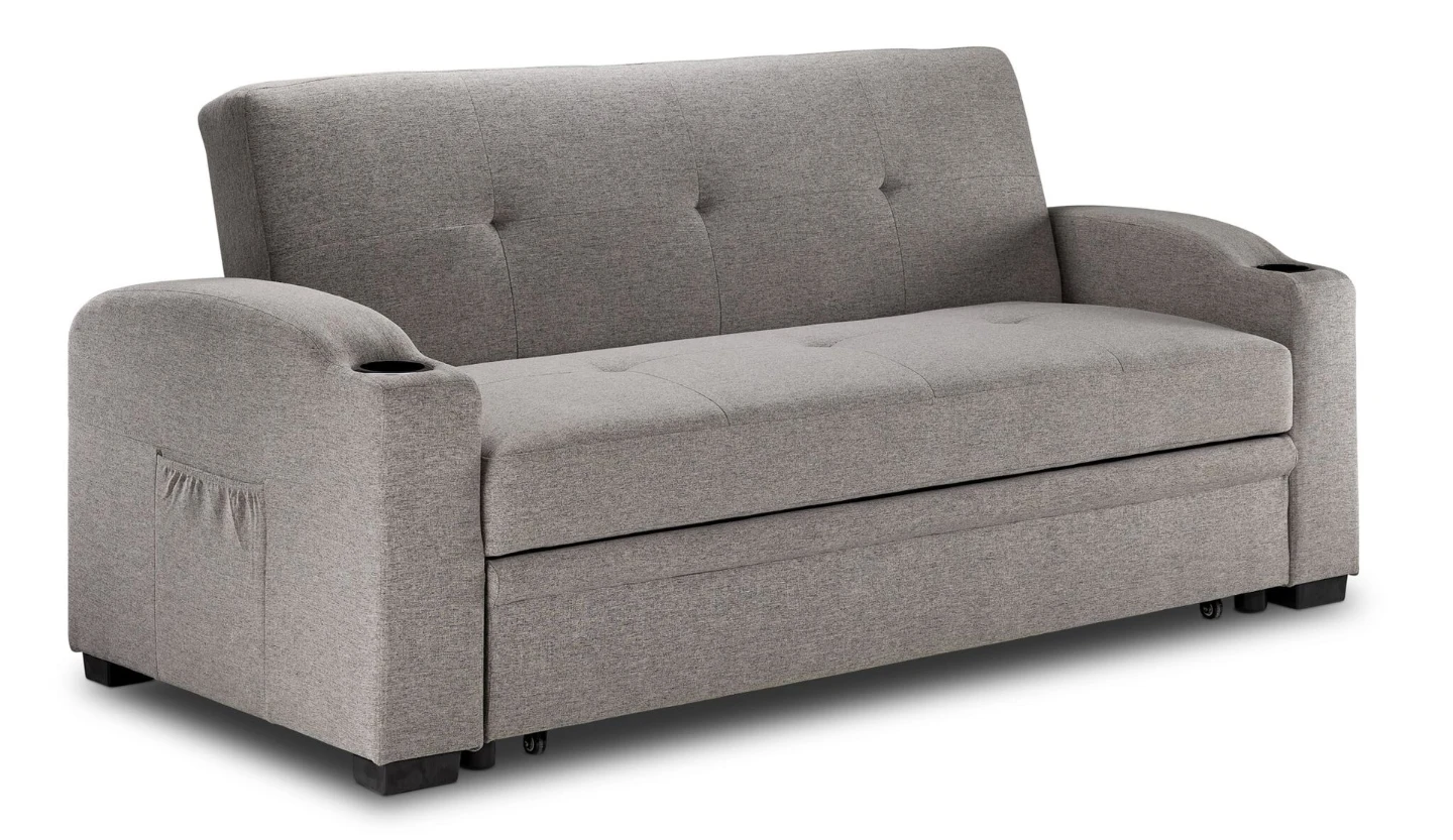 Grey Sofa Bed with Cup Holders - photo 3