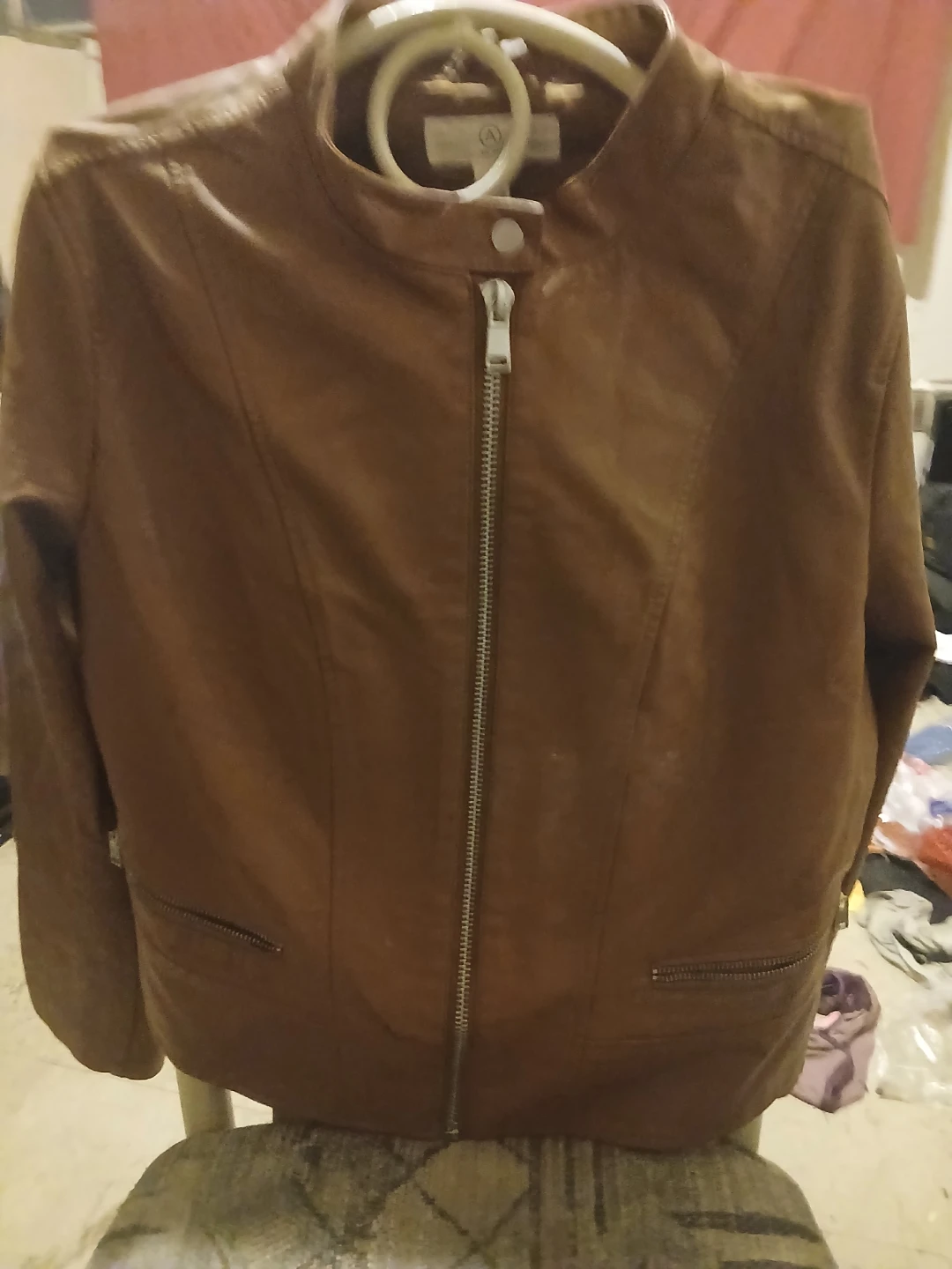 Brown Faux Leather Jacket