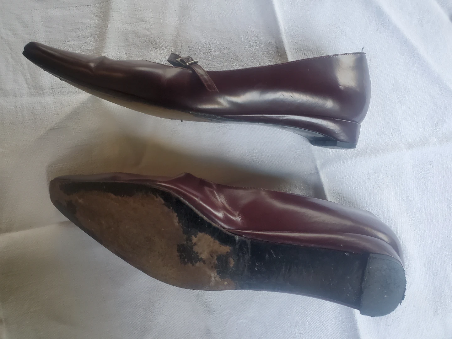 Burgundy Leather Mary Janes - photo 3