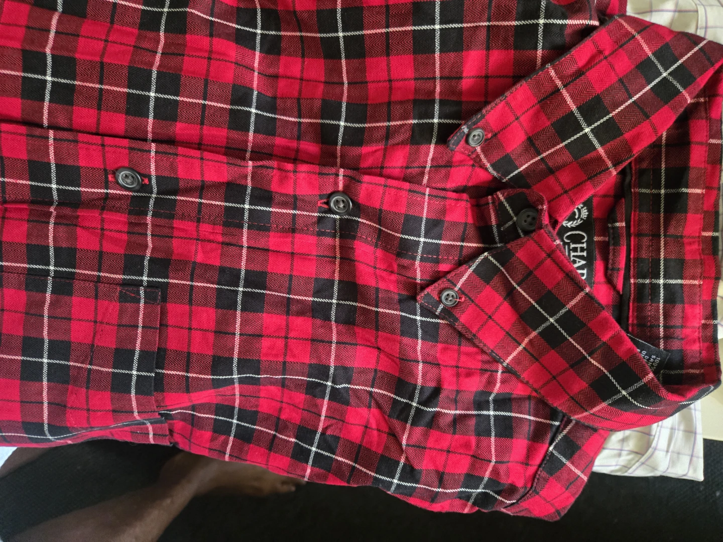 Chaps Plaid Flannel Shirt Red/Black