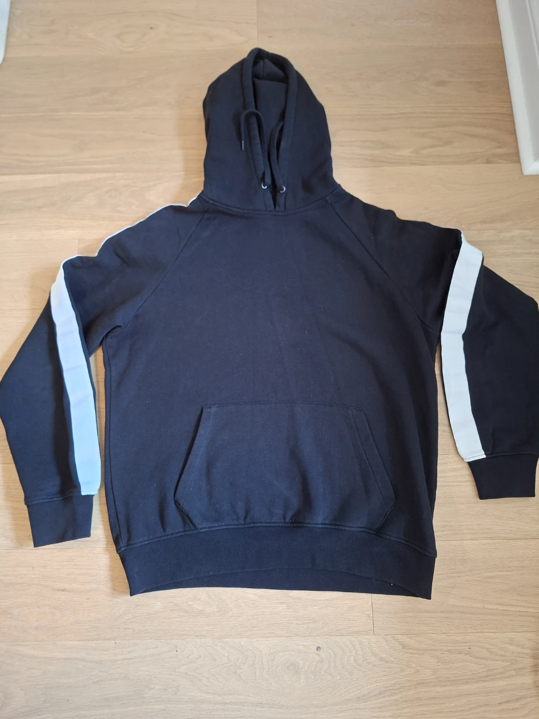 Black Hoodie with White Stripe Accents - photo 2