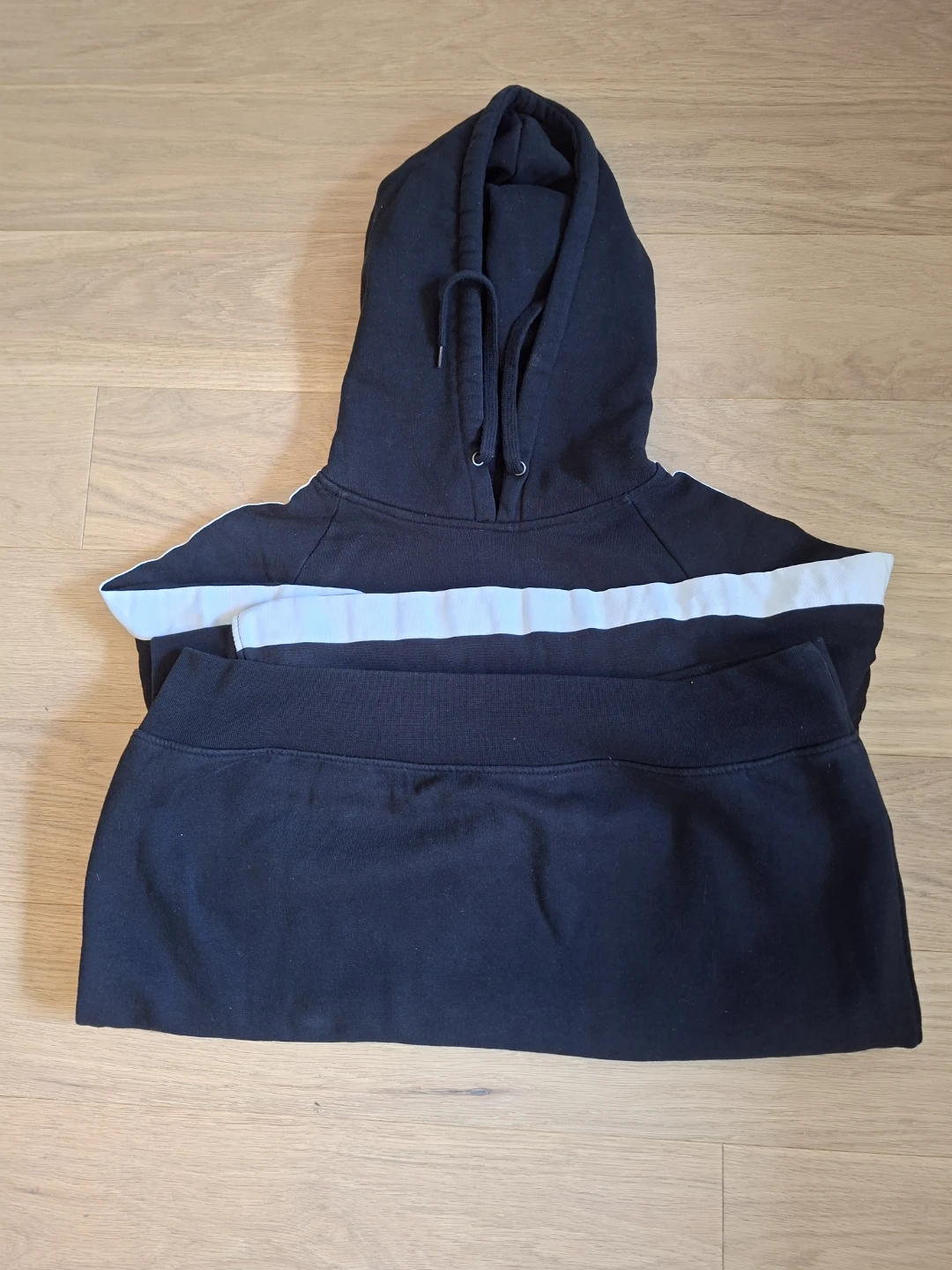 Black Hoodie with White Stripe Accents - photo 3