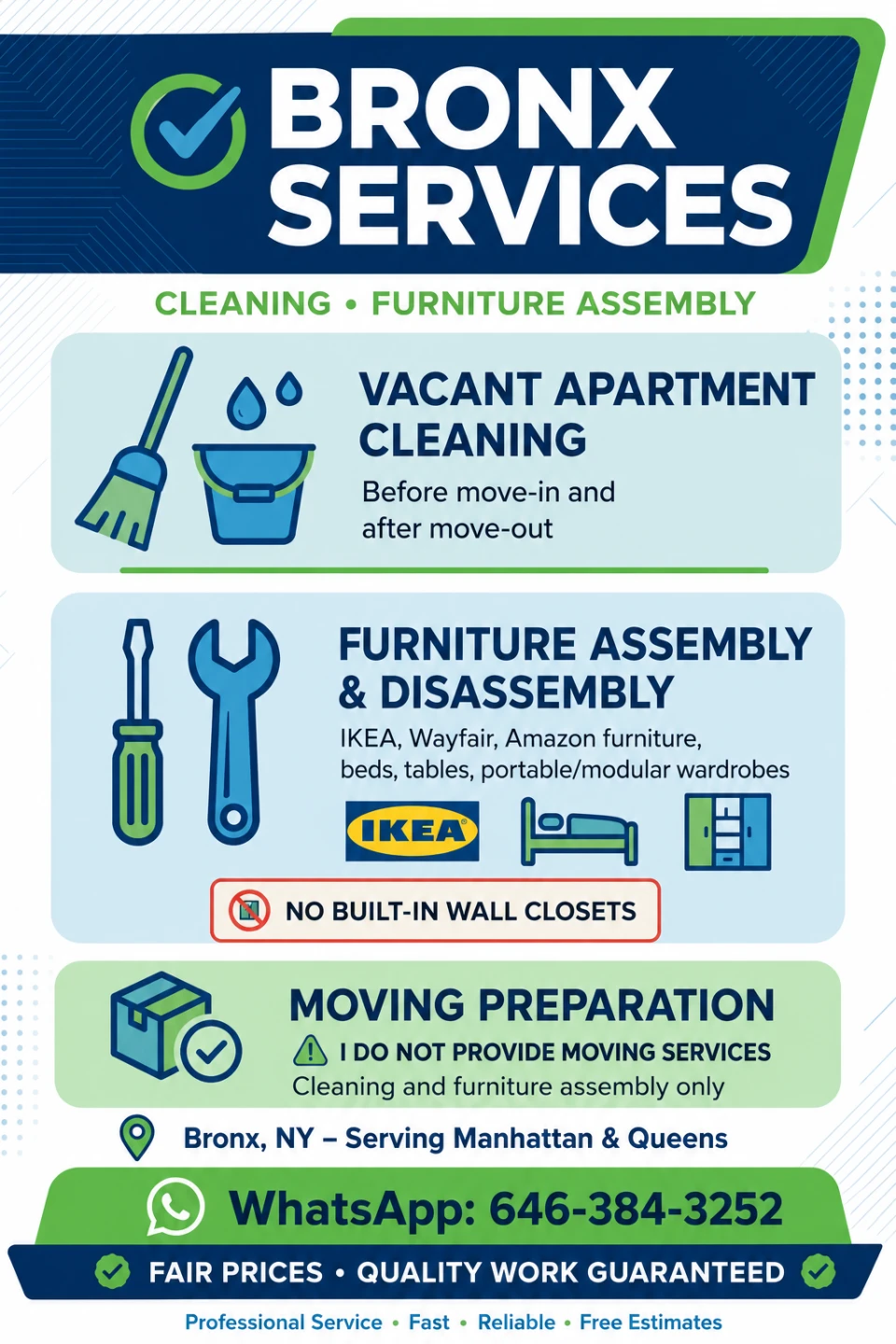 Bronx Services: Cleaning, Furniture Assembly & More