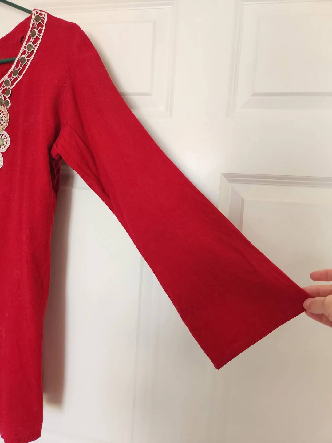 Red Embellished Tunic Top - photo 2