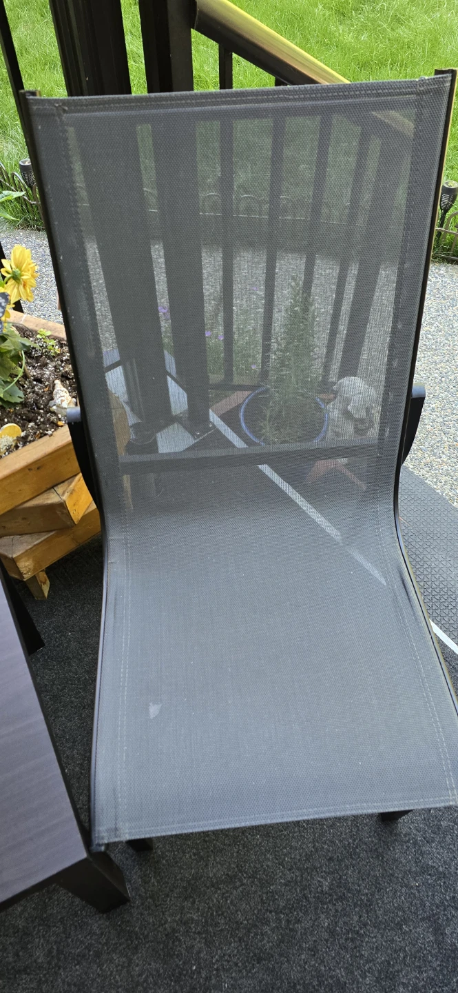 Grey Mesh Patio Chairs and table - photo 3