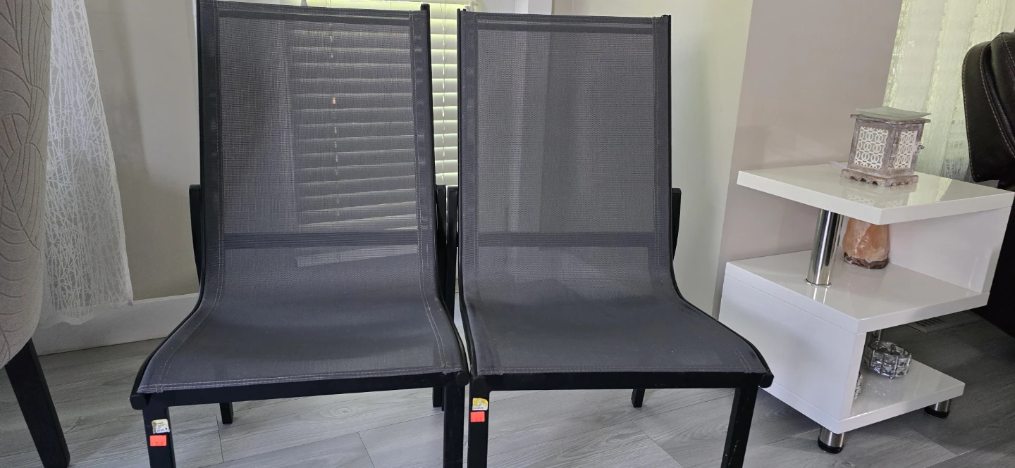 Grey Mesh Patio Chairs and table - photo 5