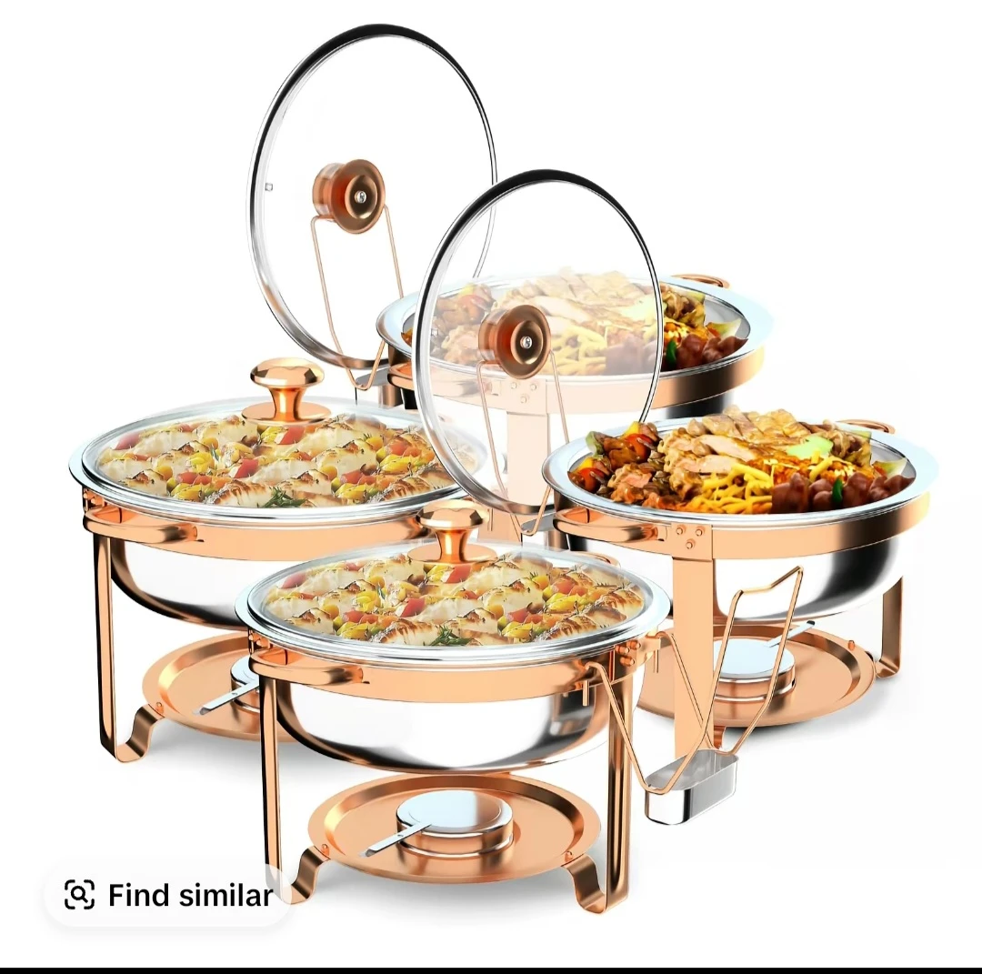 ROVSUN Chafing Dishes for Buffet 4 Pack, 6QT