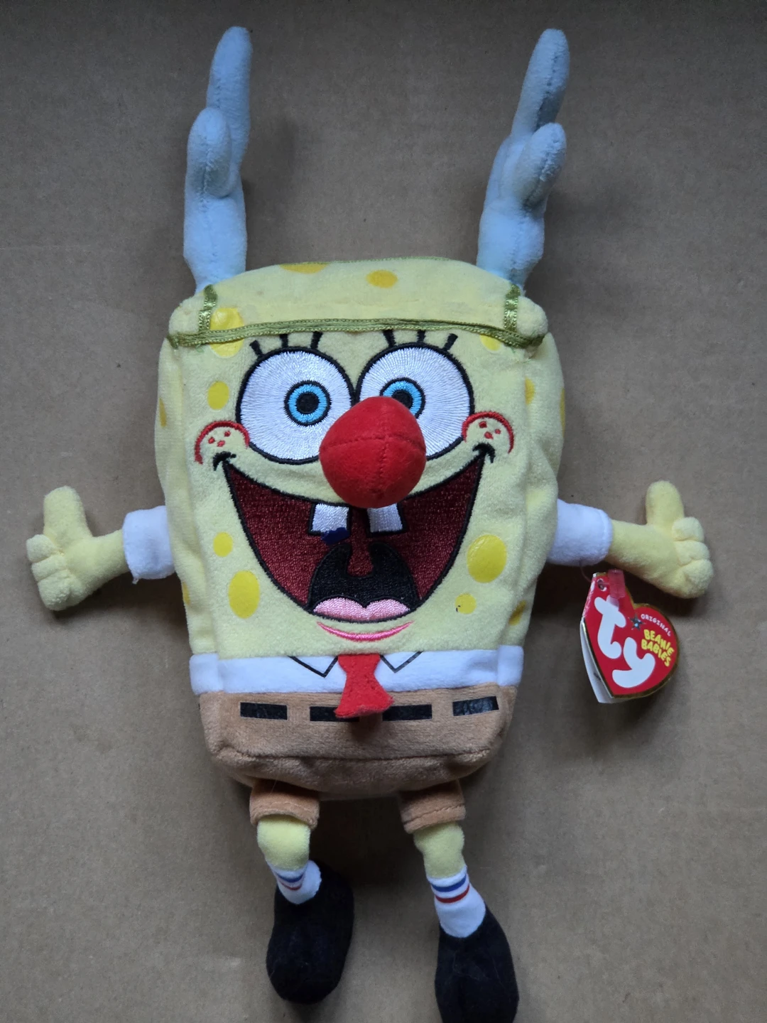 Vintage 2004 Ty SpongeBob SleighRide Christmas Plush (10.5”)