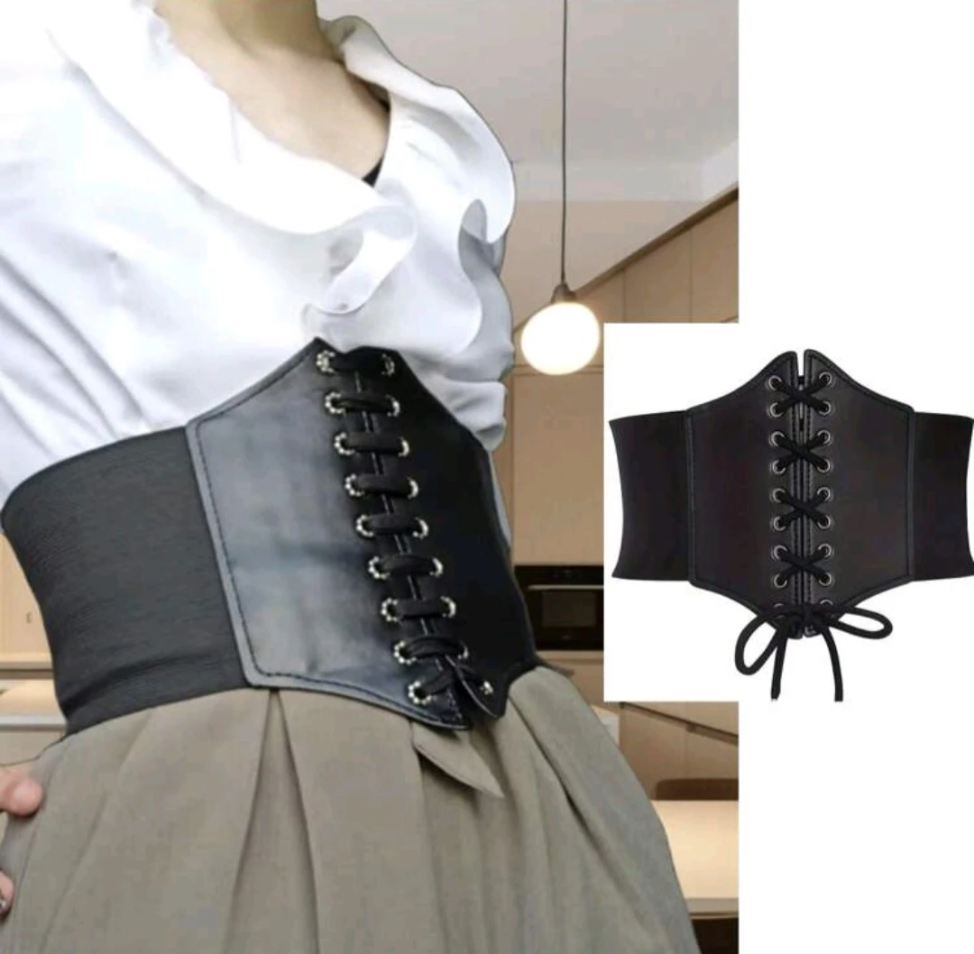 Wide Elastic Waist Band Tie-Up Waist Vintage - photo 3