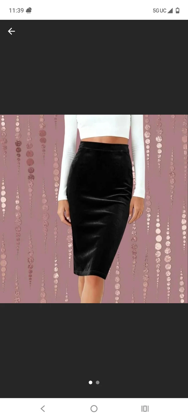 Black Velvet Pencil Skirt