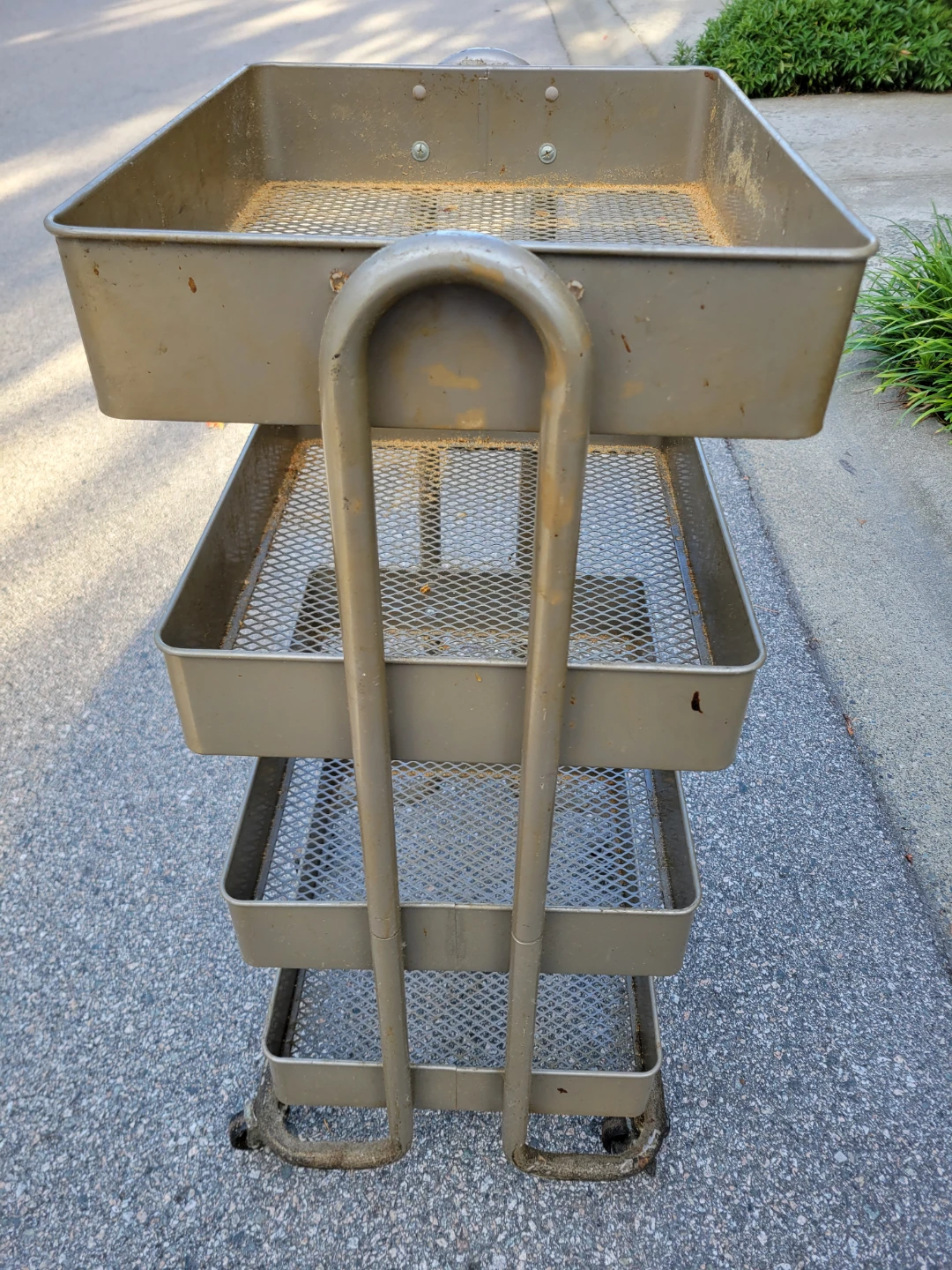Vintage 4-Tier Metal Rolling Utility Cart - photo 3