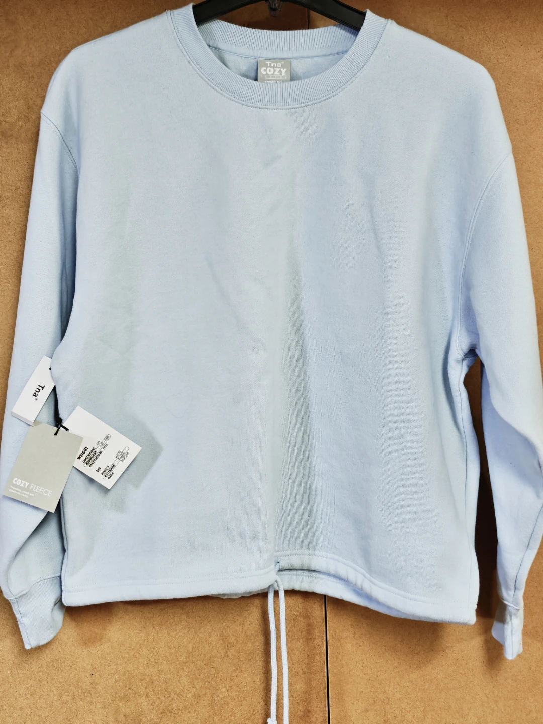 TNA Baby Blue Cozy Fleece Boyfriend Sweater - Size Medium