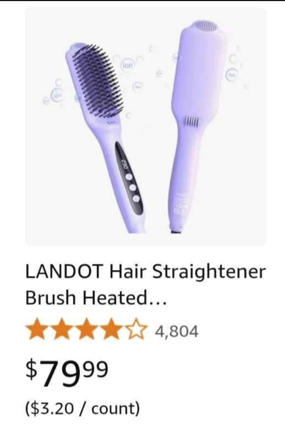 LANDOT Hair Straightener Brush Heated Straightening Brush: ... - photo 2
