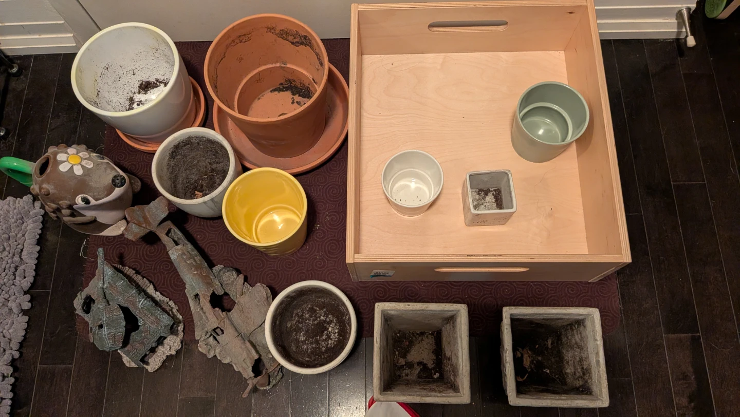 Assorted Planters, Gloves, Box and Garden Decor - photo 2