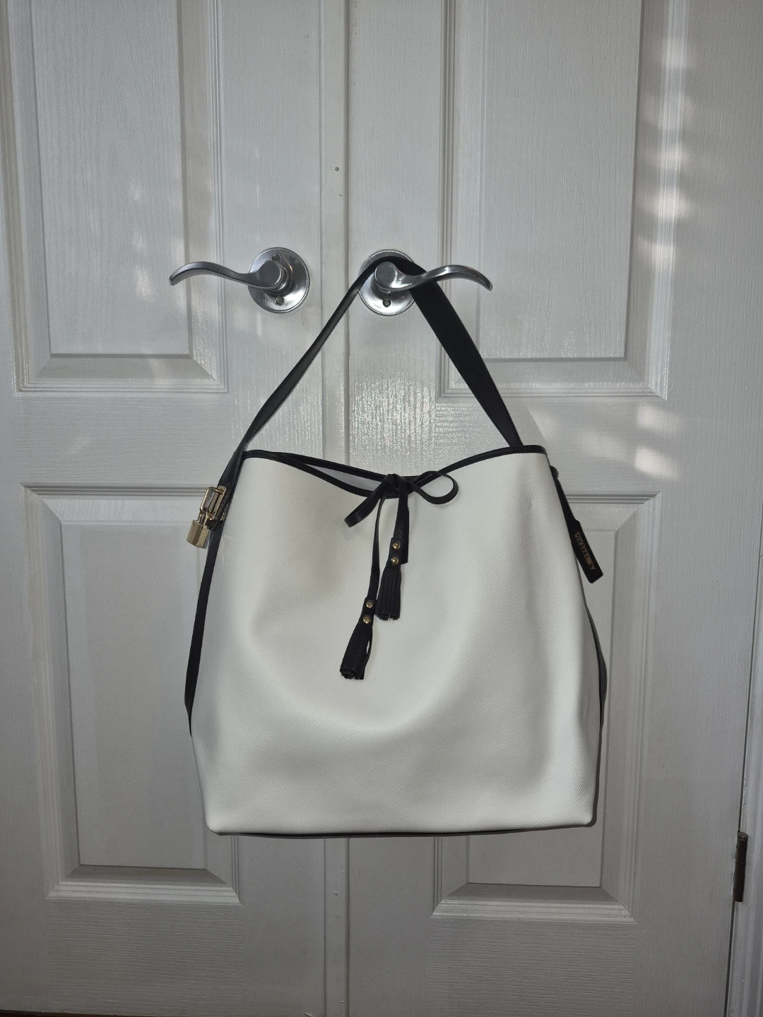 A. Bellucci White Leather Tote Bag