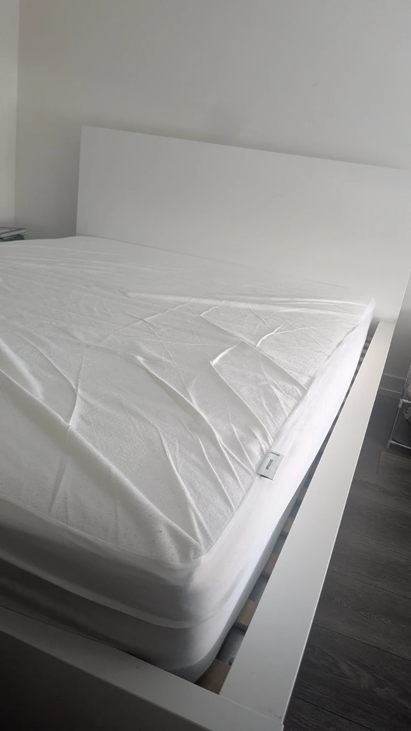 White Platform Bed Frame And Mattress - photo 2