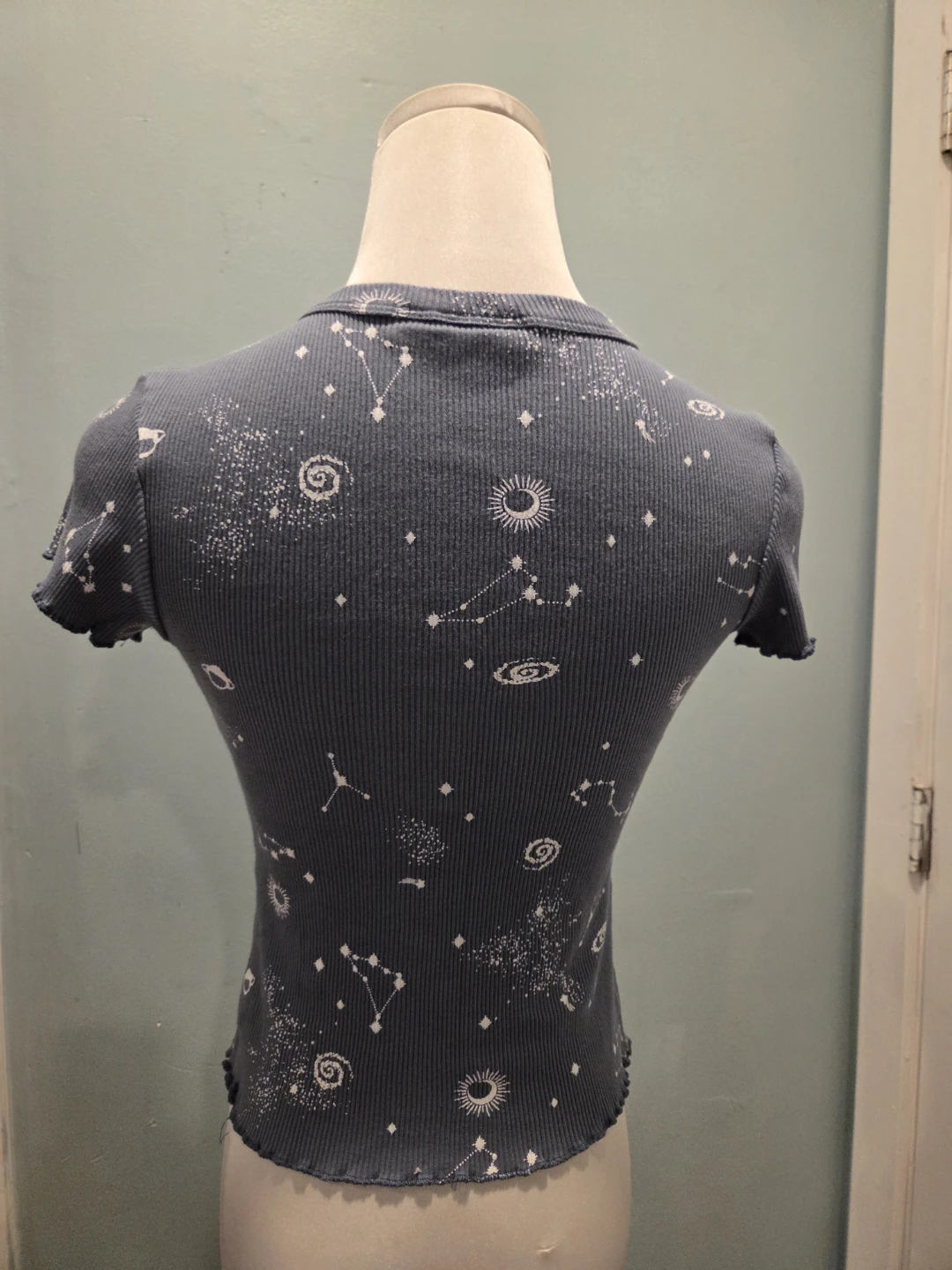 Mighty Fine Celestial Print Ribbed T-Shirt XS - photo 2