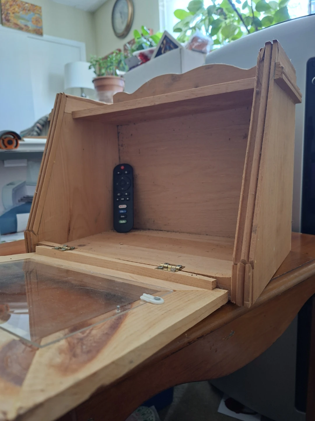 Wooden Bread Box with Glass Window - photo 4