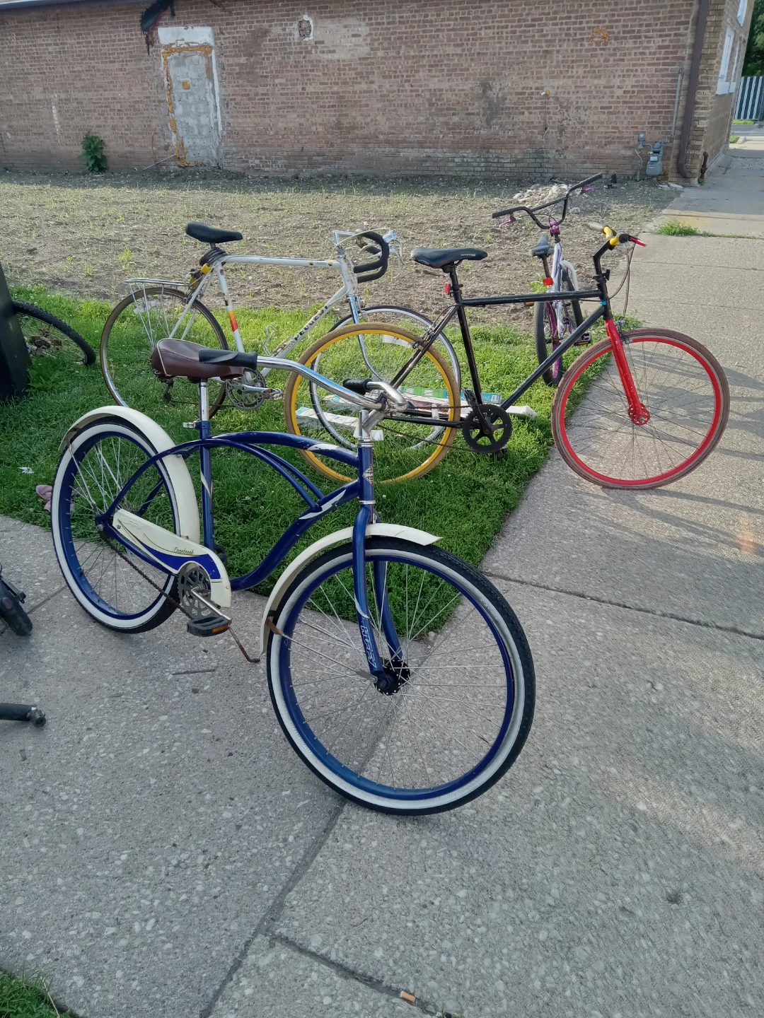 Blue and White Cruiser Bicycle