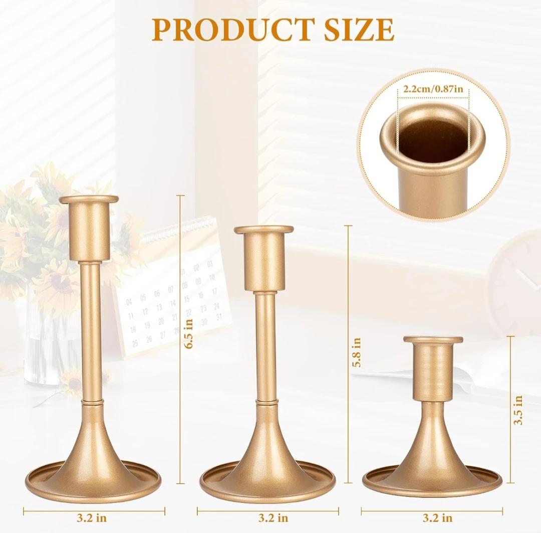 Gold Candlestick Holders Set (12 Count) - photo 2