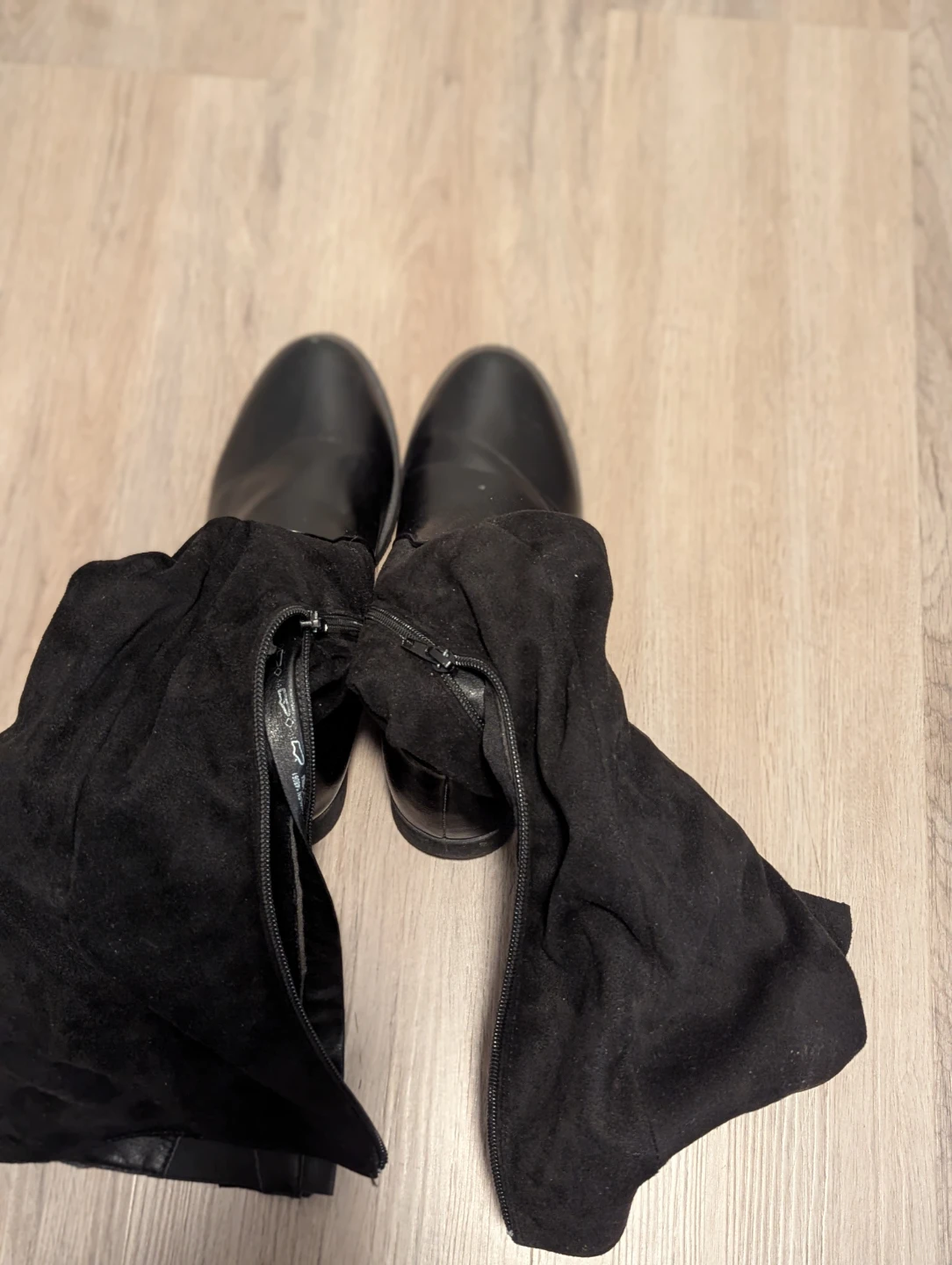 Black Faux Suede Over-the-Knee Boots