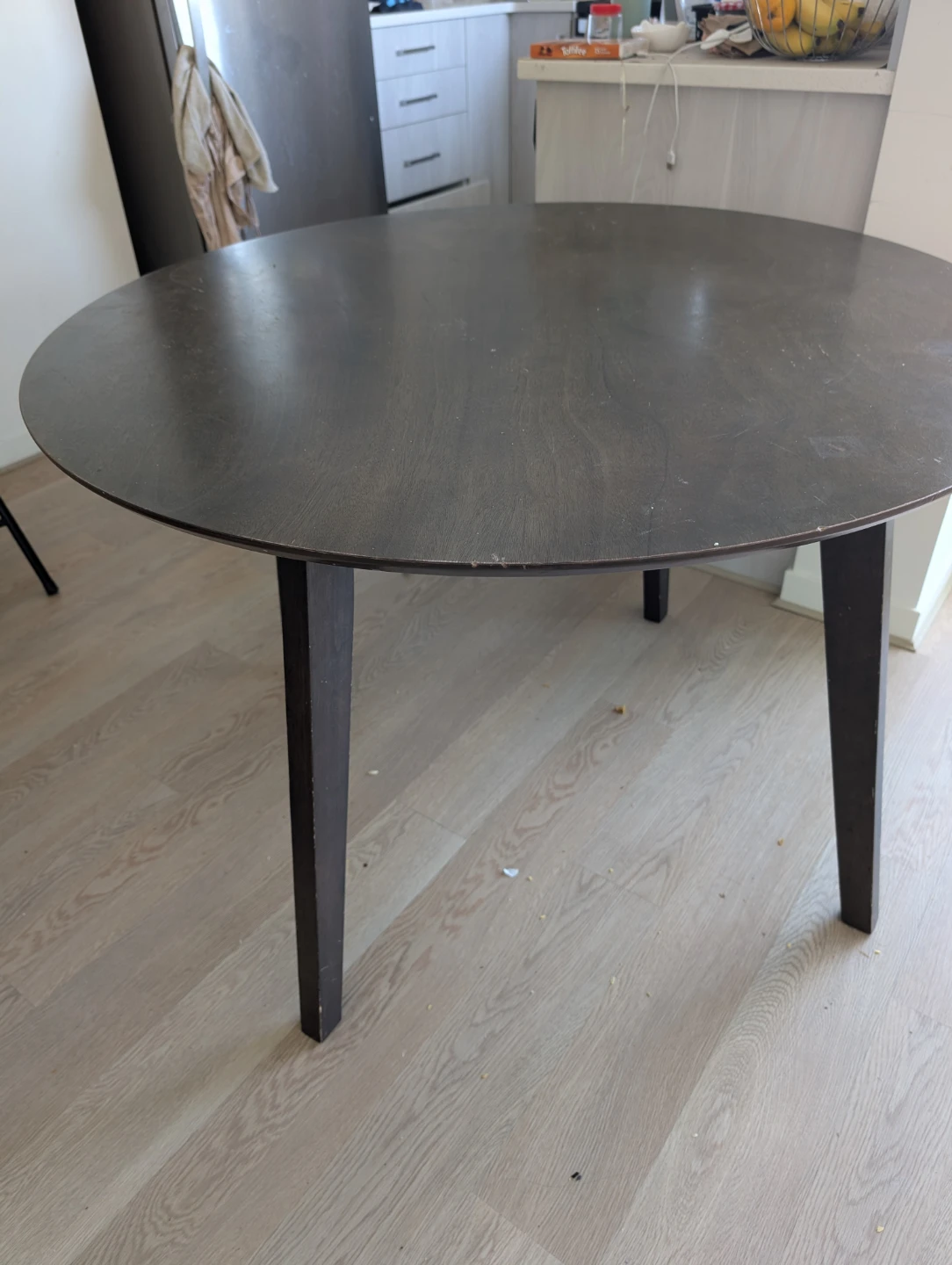 Dark Wood Round Dining Table