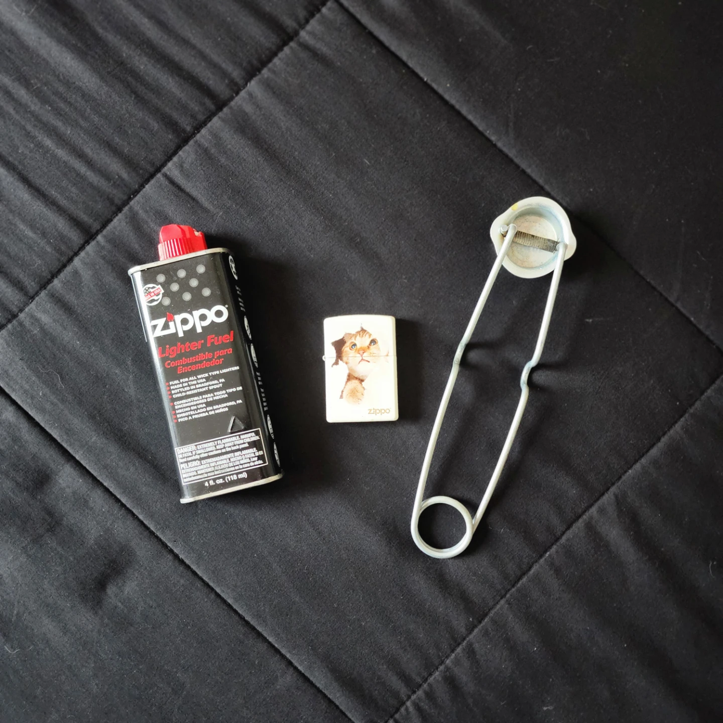Zippo Lighter Fluid and Collectible Cat Lighter