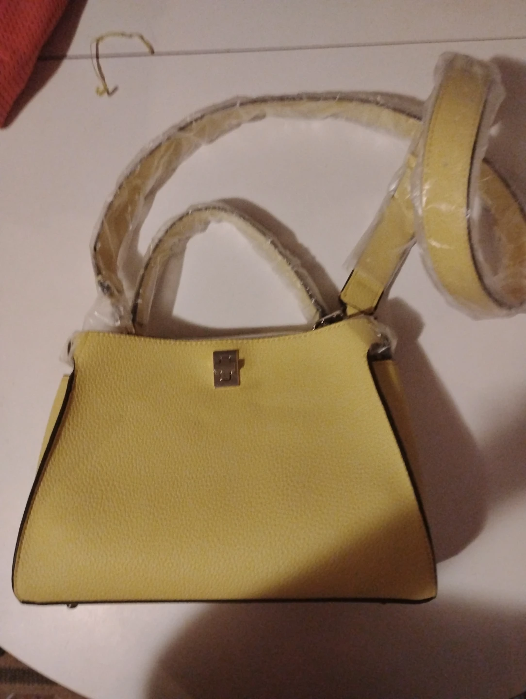 Guess Yellow Pebble Grain Satchel Handbag - photo 2