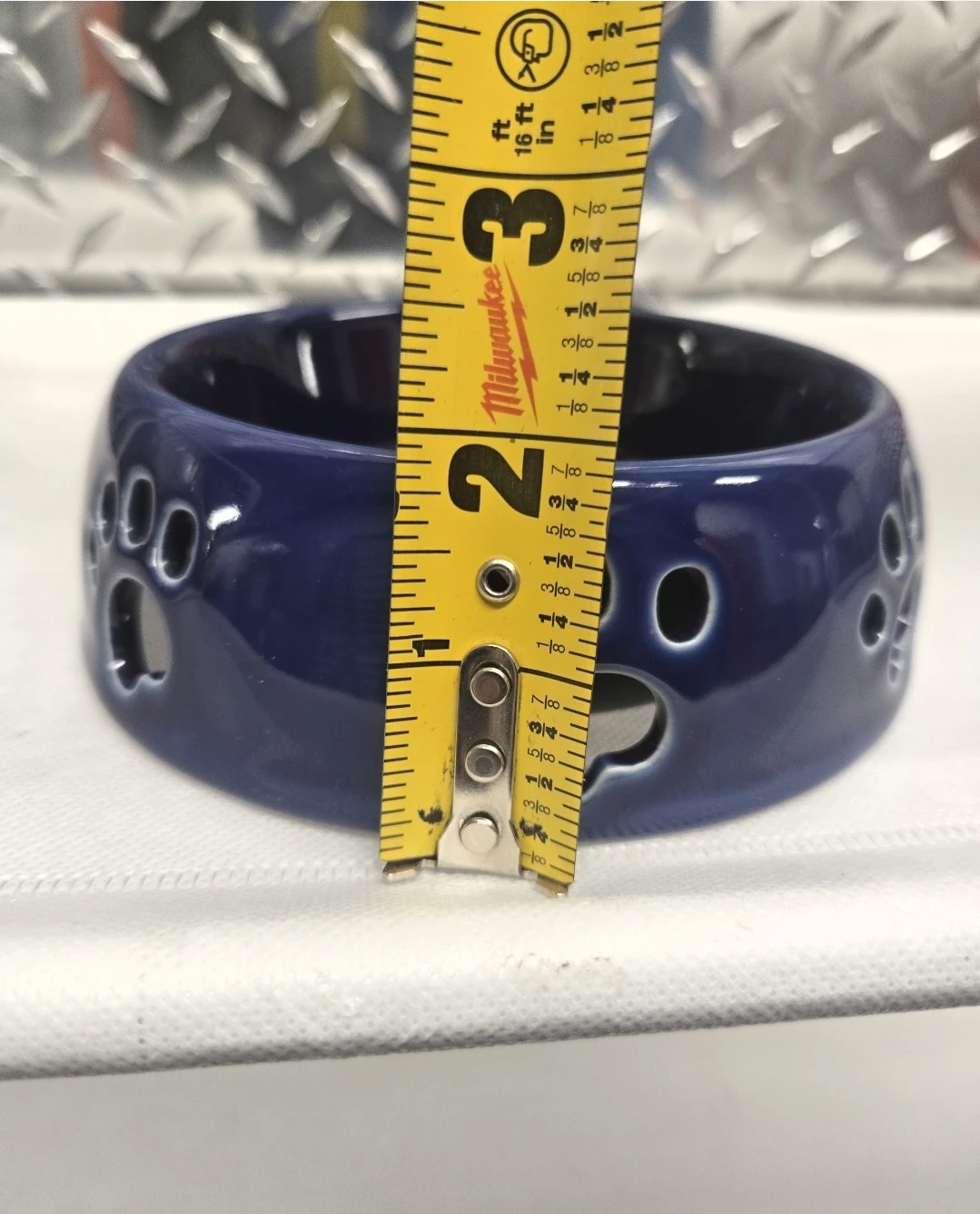 Ceramic Navy Blue Slow Feeder Pet Bowl – 5" - photo 5