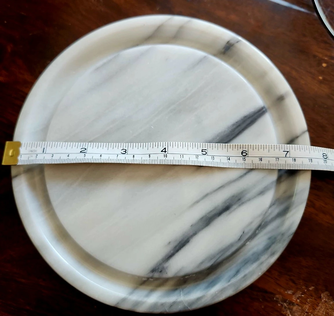 Heavy Solid Marble & Glass Cloche / Covered Serving Tray - photo 4
