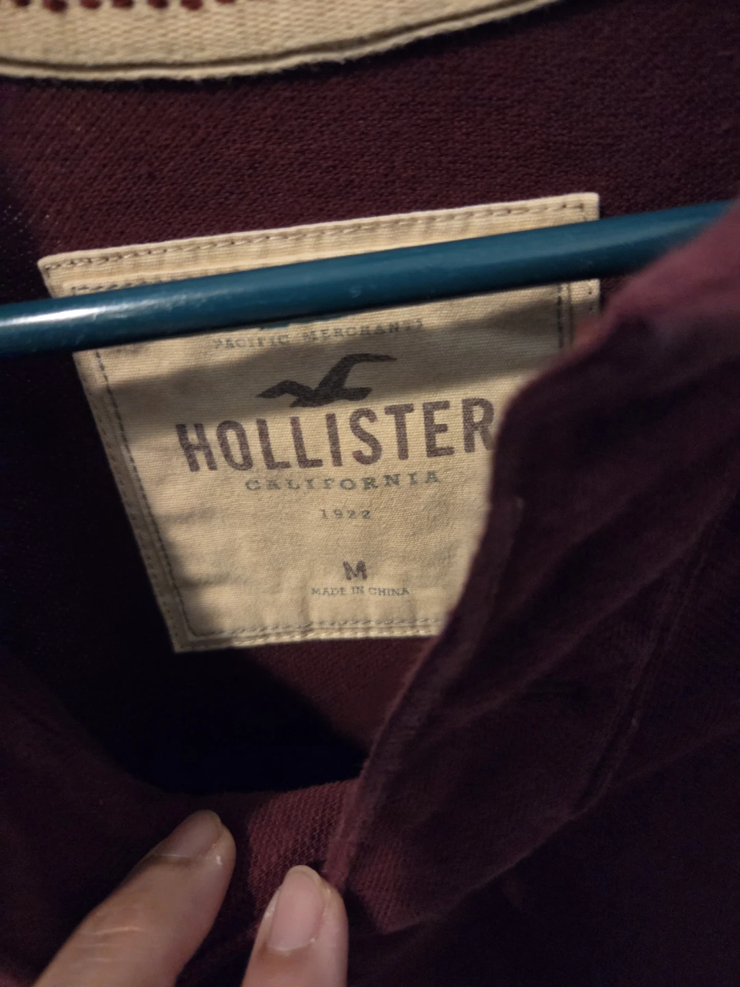 Hollister Burgundy Polo Shirt - Size Medium