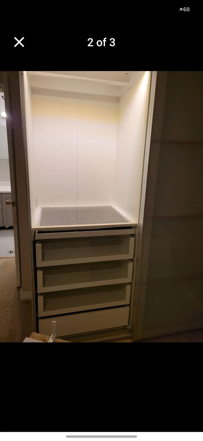 White Wardrobe with Frosted Glass Doors - photo 2