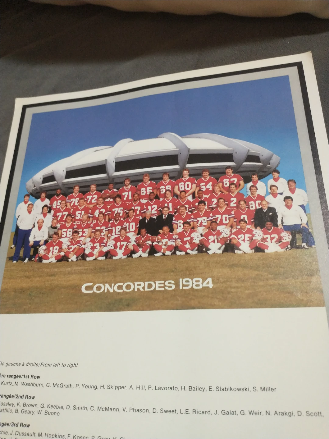 CFL Montreal Concordes 1984 Team Picture w/ Mock Autographs