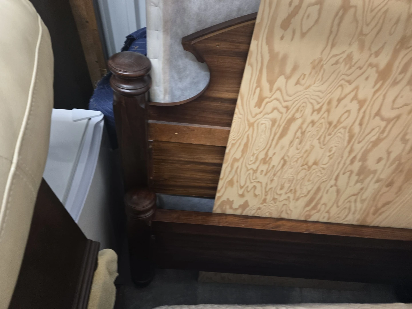 Wooden Bedroom Set with Headboard and Nightstand - photo 4