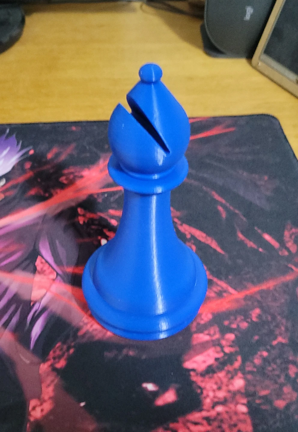 Blue 3D Printed Mega Chess Bishop Piece - photo 2