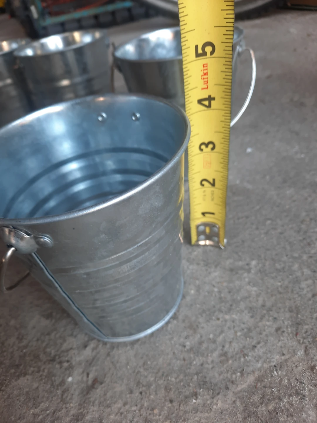 Set of 7 Galvanized Metal Pails - photo 4