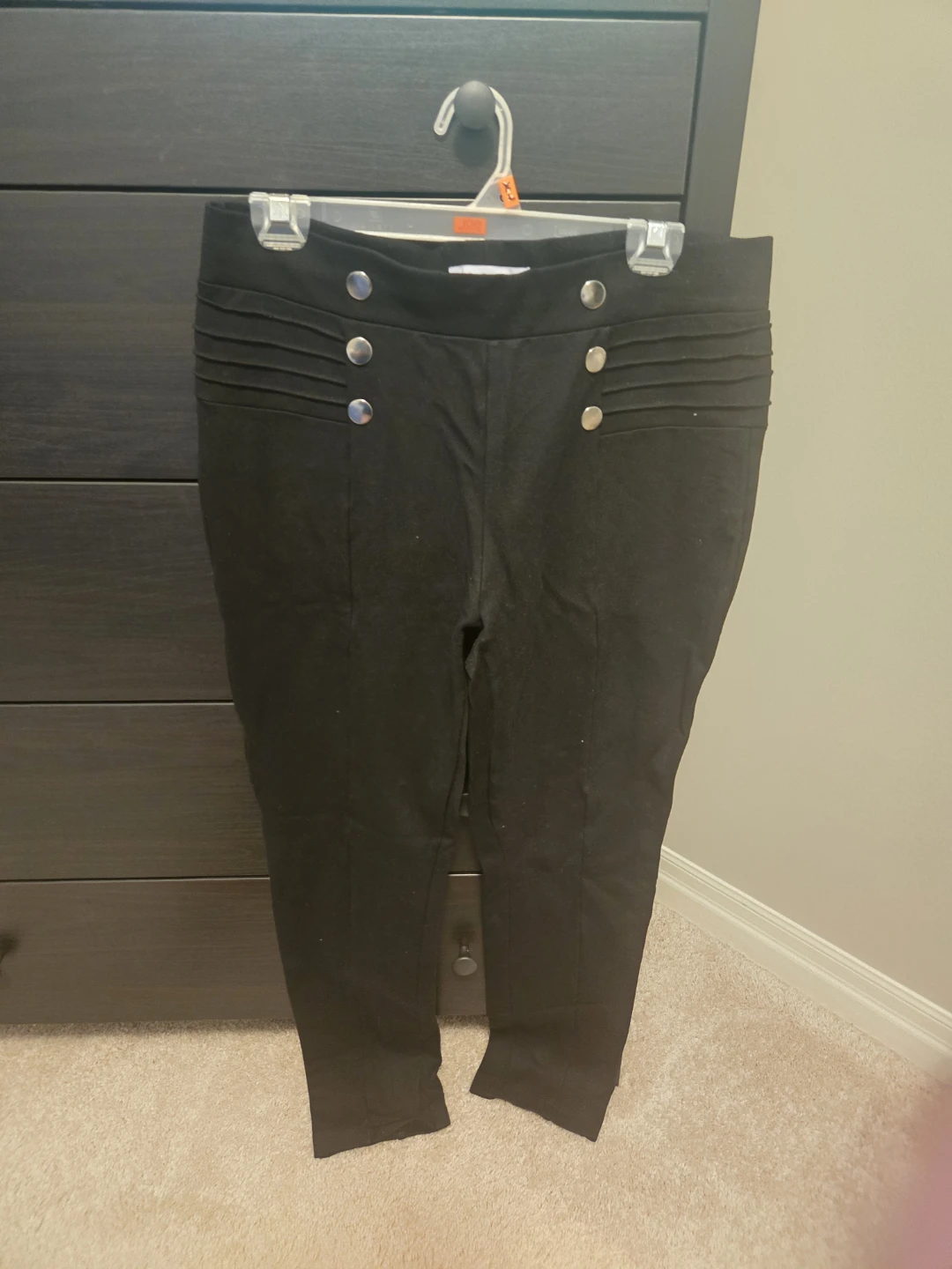 Black Leggings With Buttons
