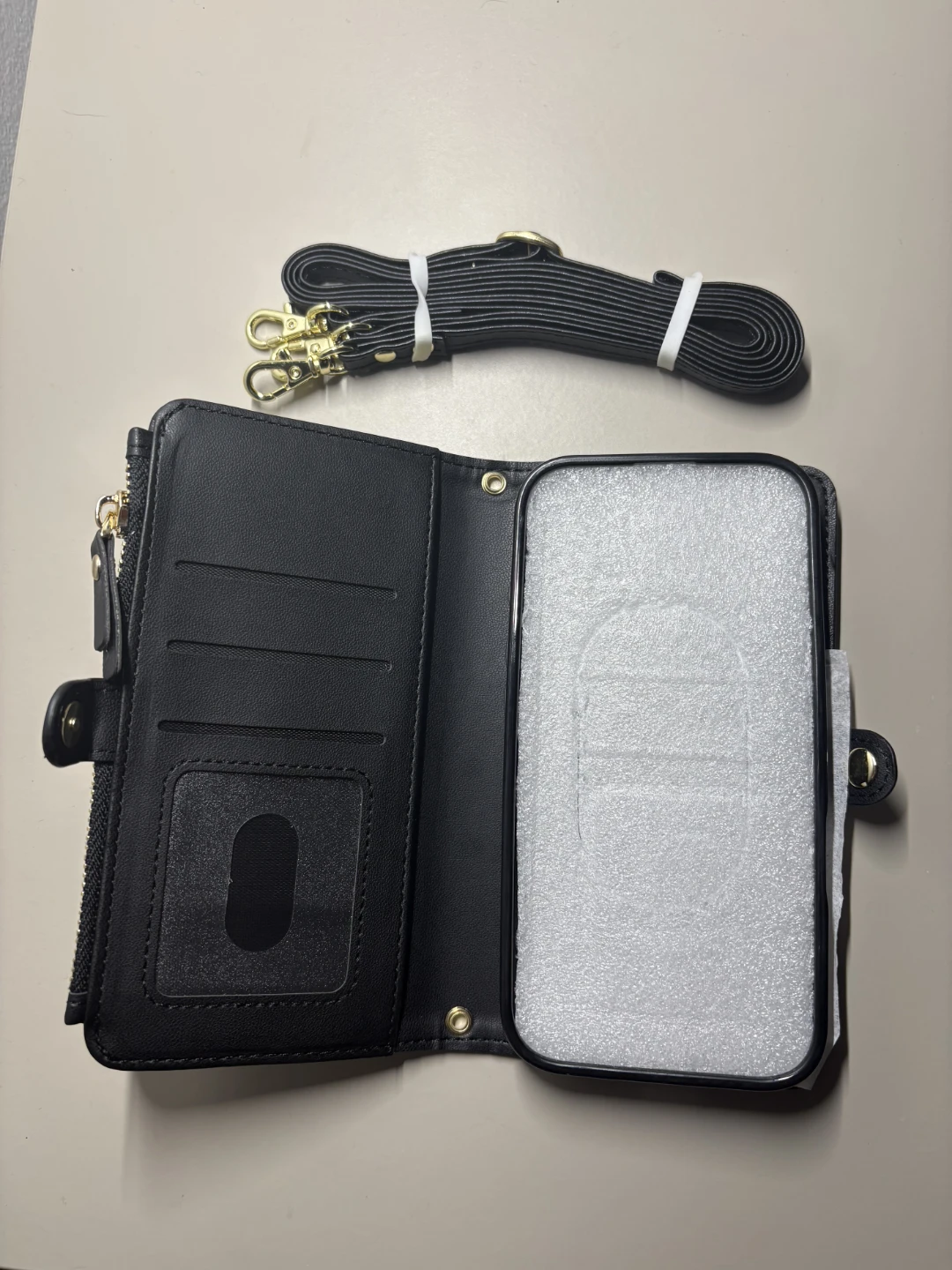 Black Wallet iPhone16 Case with Detachable Strap - photo 4