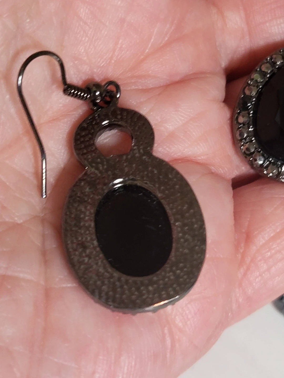 Black Gemstone Necklace and Earring Set - photo 5