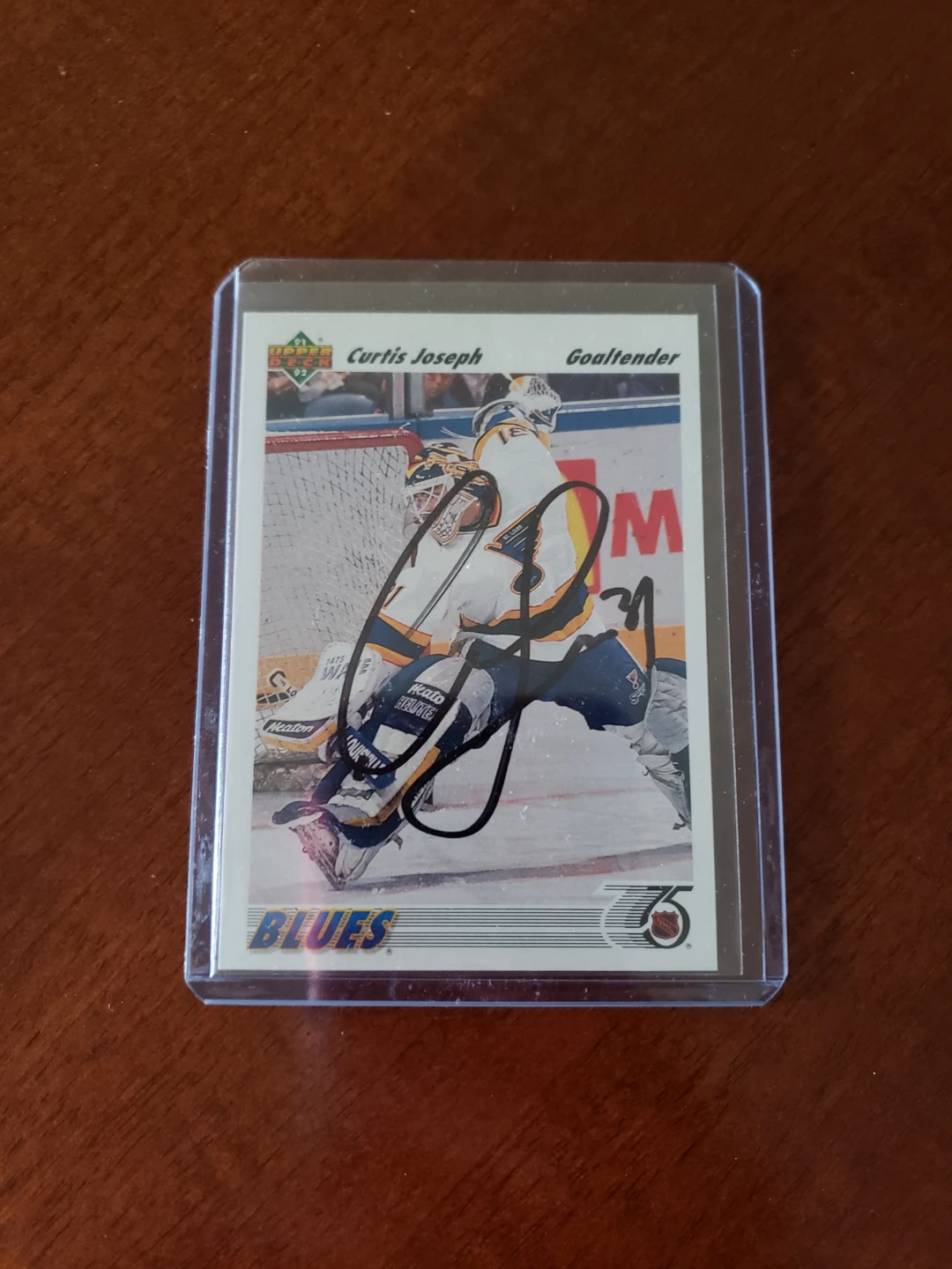 Curtis Joseph Saint Louise Blue Autographed Card