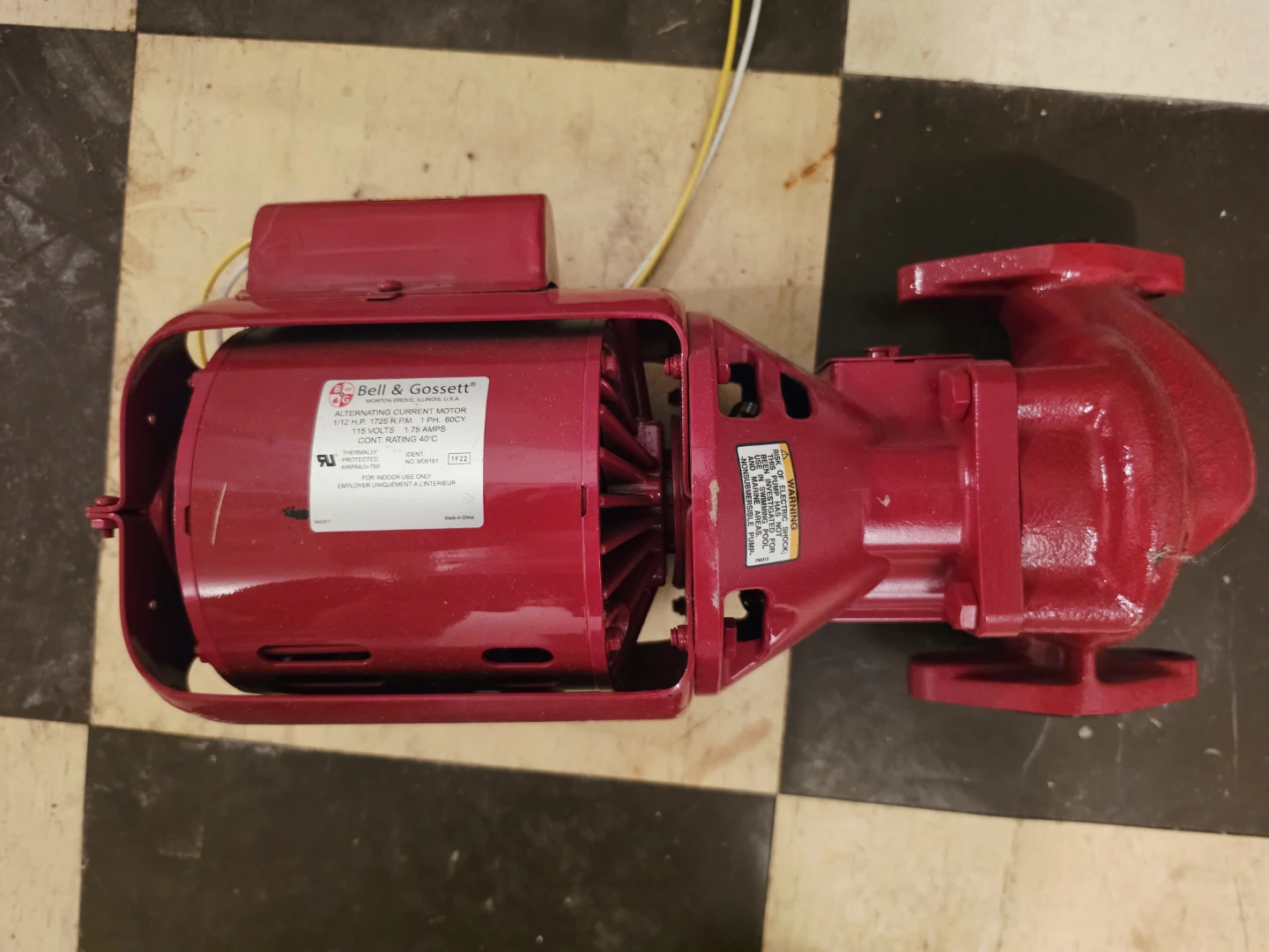 Bell & Gossett PL Inline Circulator Pump 1/12 HP