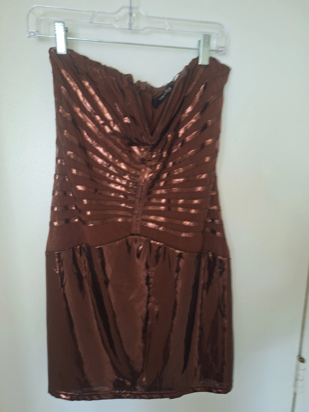 Akira Strapless Brown Ruched Mini Dress - photo 2