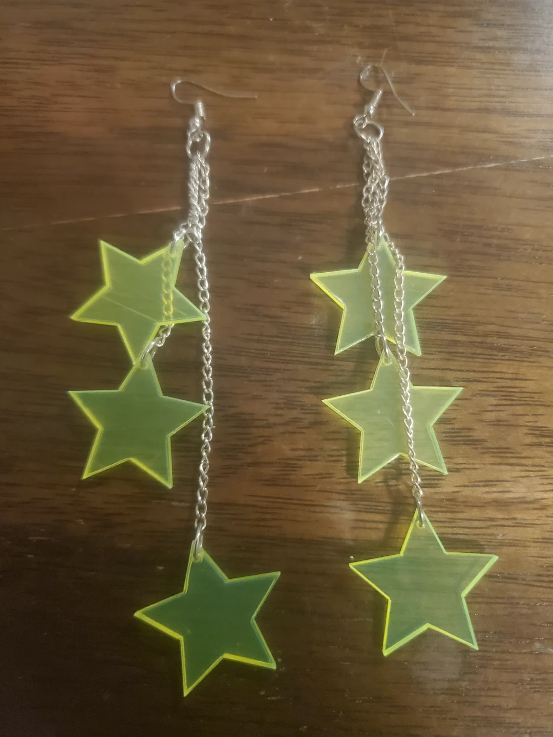 Yellow Star Dangle Earrings