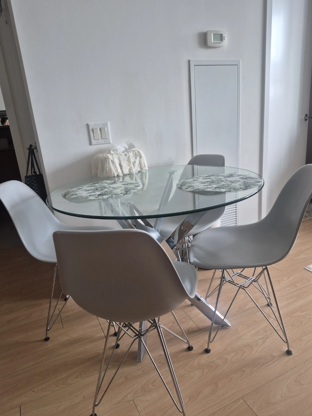 Glass Top Dining Table with 4 Chairs - photo 3