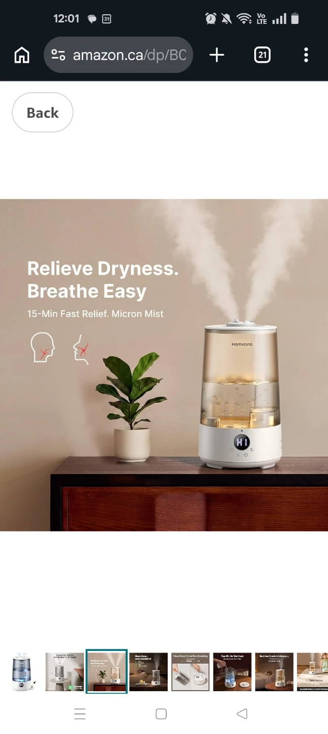 Homvana Humidifier - Compact Size (New!) - photo 3